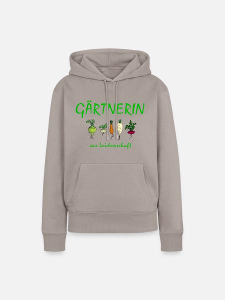 Gärtnerin aus Leidenschaft - Frauen Premium Bio Hoodie - Taupe