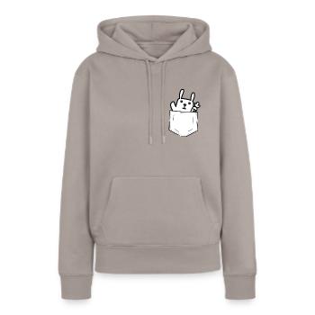 Karl - Breast Bag - Happy Easter - Women’s Premium Organic Hoodie - taupe - Front - Julia (174cm)