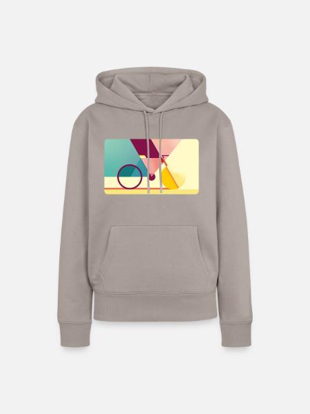 Geometrisches Rad - Frauen Premium Bio Hoodie - Taupe
