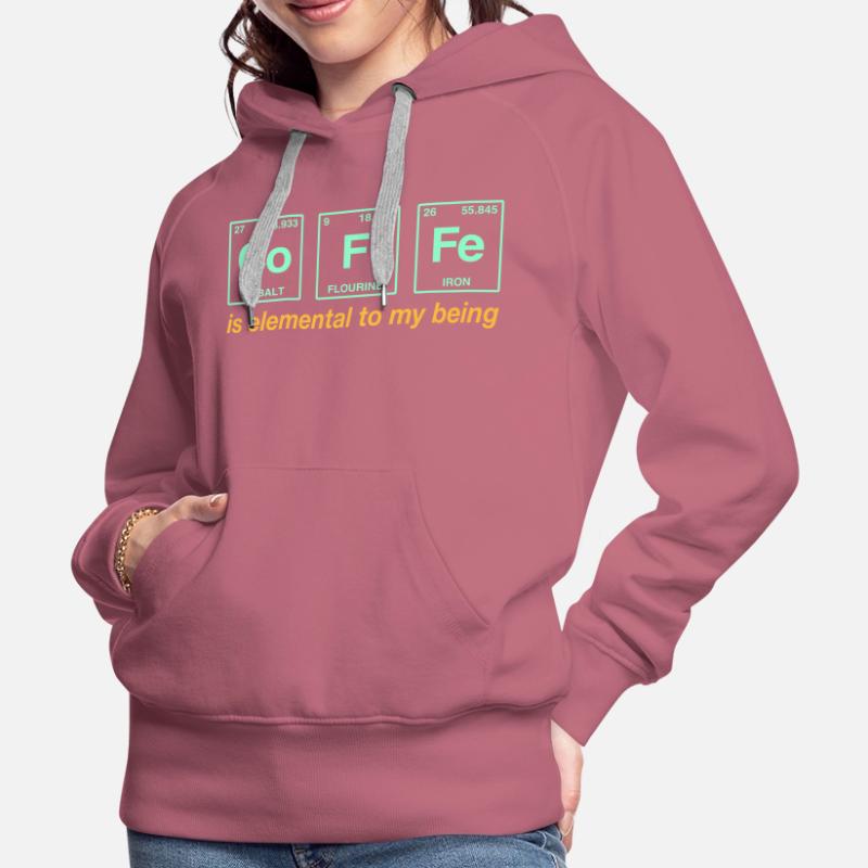 CAFÉ - avec des éléments du système persiode Sweat à capuche Premium bio Femme