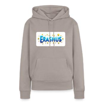 Erasmus Exchange Semester - Blue Text Design - Women’s Premium Organic Hoodie - taupe - Front - Julia (174cm)