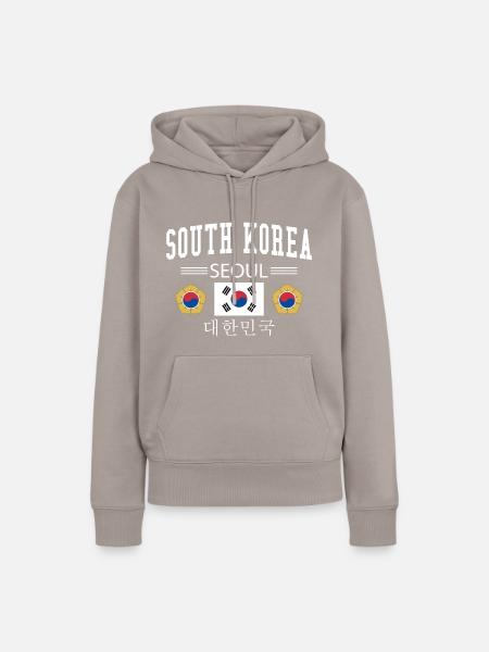 South Korea - Frauen Premium Bio Hoodie - Taupe