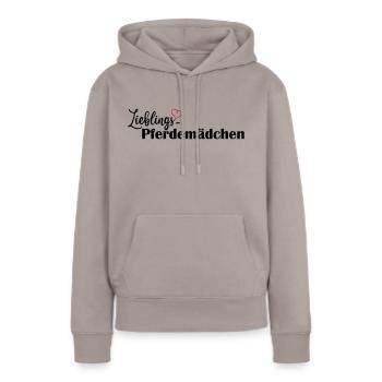 LIeblings Pferdemädchen schwarz - Frauen Premium Bio Hoodie - Taupe - Vorne - Julia (174cm)