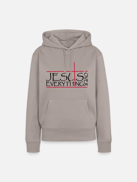 Jesus Over Everything - Frauen Premium Bio Hoodie - Taupe