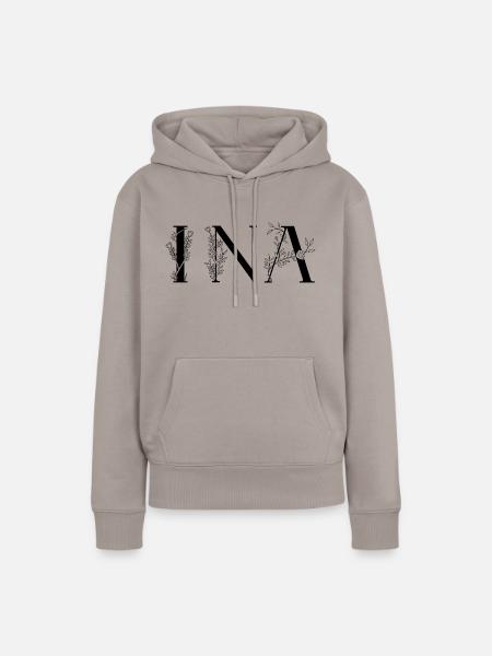Name - Ina - Frauen Premium Bio Hoodie - Taupe