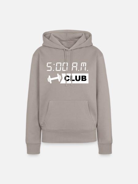 5 A.M. CLUB! - Frauen Premium Bio Hoodie - Taupe