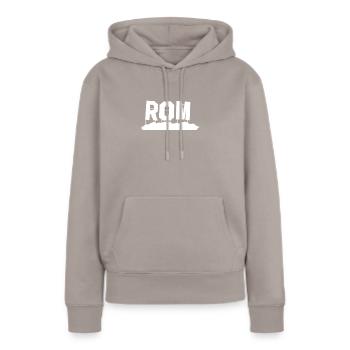 Rom - Frauen Premium Bio Hoodie - Taupe - Vorne - Julia (174cm)