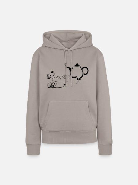 Mein Frühstück - Frauen Premium Bio Hoodie - Taupe