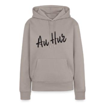 Aachen - Au hur - Frauen Premium Bio Hoodie - Taupe - Vorne - Julia (174cm)