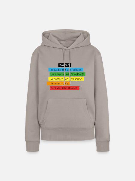 Das O-Ei bunt - Frauen Premium Bio Hoodie - Taupe