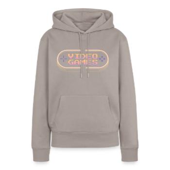 jeux vidéo - Sweat à capuche Premium bio Femme - taupe - Devant - Julia (174cm)