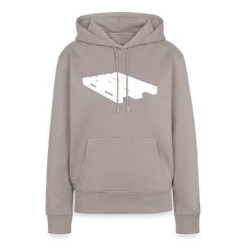 Euro palette Palette Entrepôt Entreposage Logistique - Sweat à capuche Premium bio Femme - taupe - Devant - Julia (174cm)
