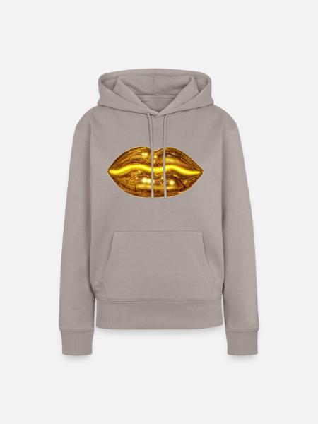 Goldener Kuss - Frauen Premium Bio Hoodie - Taupe