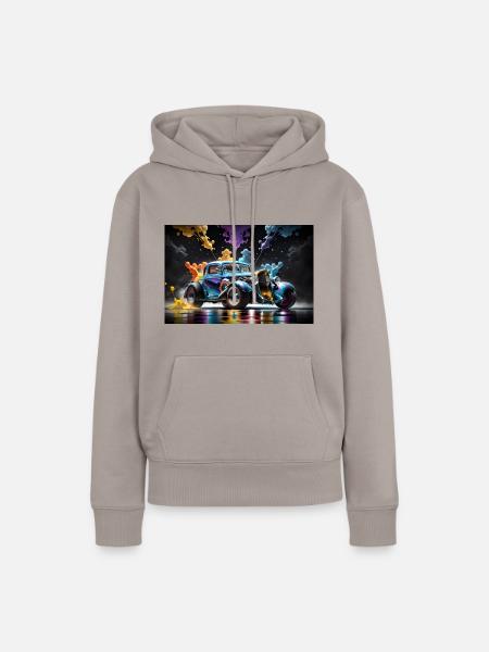 Hot Rod #1 - Frauen Premium Bio Hoodie - Taupe