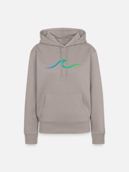 Welle wave Surfen - Frauen Premium Bio Hoodie - Taupe