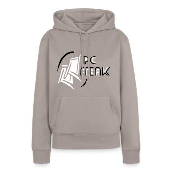 Computer, Freak, Internet - Frauen Premium Bio Hoodie - Taupe - Vorne - Julia (174cm)