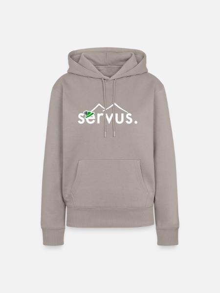 servus Berge wandern - Frauen Premium Bio Hoodie - Taupe