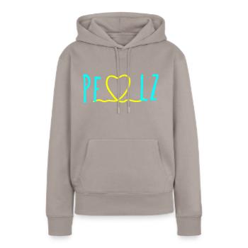 Pfalz - Frauen Premium Bio Hoodie - Taupe - Vorne - Julia (174cm)