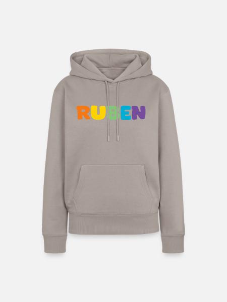 Name - Ruben - Frauen Premium Bio Hoodie - Taupe