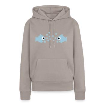 Fische - Frauen Premium Bio Hoodie - Taupe - Vorne - Julia (174cm)
