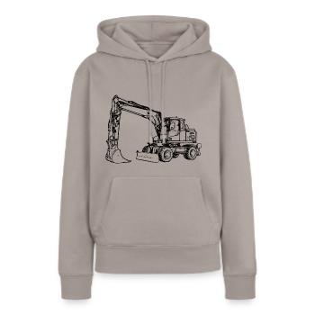 Pelle pelle pelle noir - Sweat à capuche Premium bio Femme - taupe - Devant - Julia (174cm)