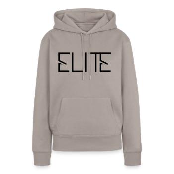 Elite - Frauen Premium Bio Hoodie - Taupe - Vorne - Julia (174cm)
