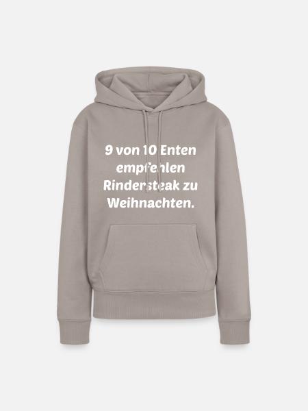 9 Von 10 Enten Empfehlen Rindersteak Weihnachten - Frauen Premium Bio Hoodie - Taupe