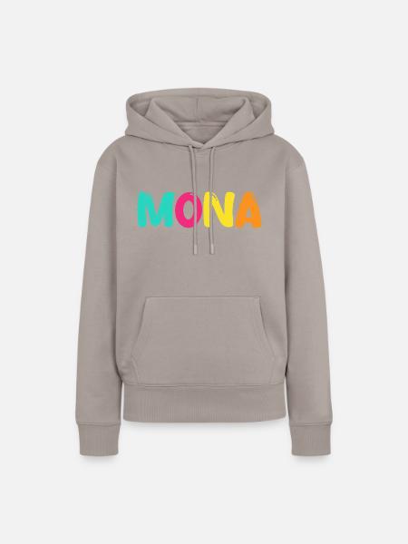 Name - Mona - Frauen Premium Bio Hoodie - Taupe