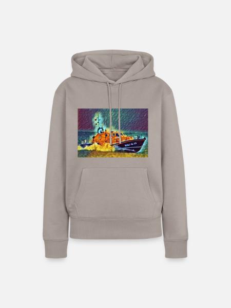 Rettungsboot Rettungsleine im Schlaf - Frauen Premium Bio Hoodie - Taupe