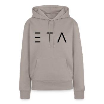 êta - Sweat à capuche Premium bio Femme - taupe - Devant - Julia (174cm)