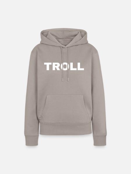 Troll - Frauen Premium Bio Hoodie - Taupe