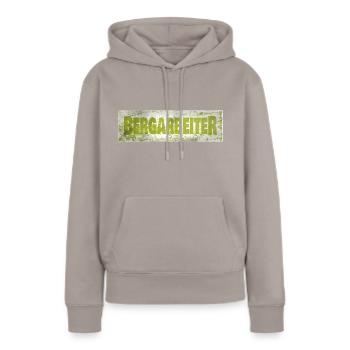Von Beruf aus Bergarbeiter - Frauen Premium Bio Hoodie - Taupe - Vorne - Julia (174cm)