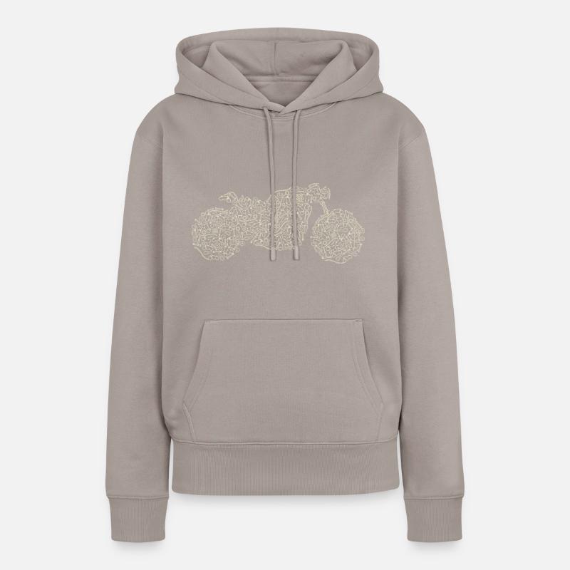 Bikers stuff Cafe Racer - Sweat à capuche Premium bio Femme - taupe