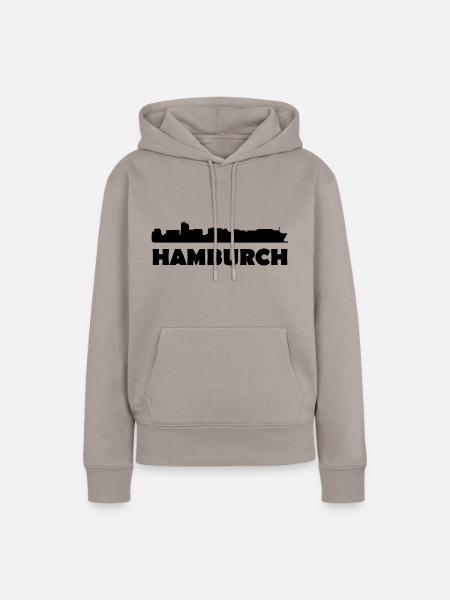 Hamburch auf Einheimisch - Frauen Premium Bio Hoodie - Taupe