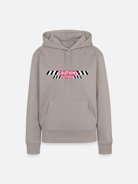 Caution Tattooed - Frauen Premium Bio Hoodie - Taupe