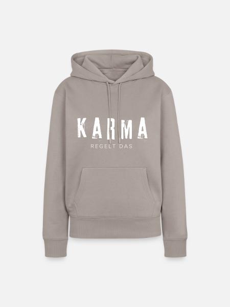 Karma Regelt Das - Frauen Premium Bio Hoodie - Taupe