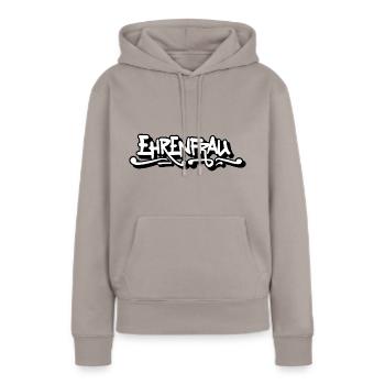 Ehrenfrau - Frauen Premium Bio Hoodie - Taupe - Vorne - Julia (174cm)