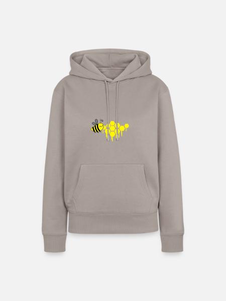 honigwaben biene - Frauen Premium Bio Hoodie - Taupe