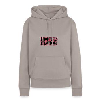limited edition - Sweat à capuche Premium bio Femme - taupe - Devant - Julia (174cm)
