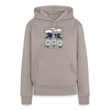 Nachtvogel Print - Frauen Premium Bio Hoodie - Taupe - Vorne - Julia (174cm)