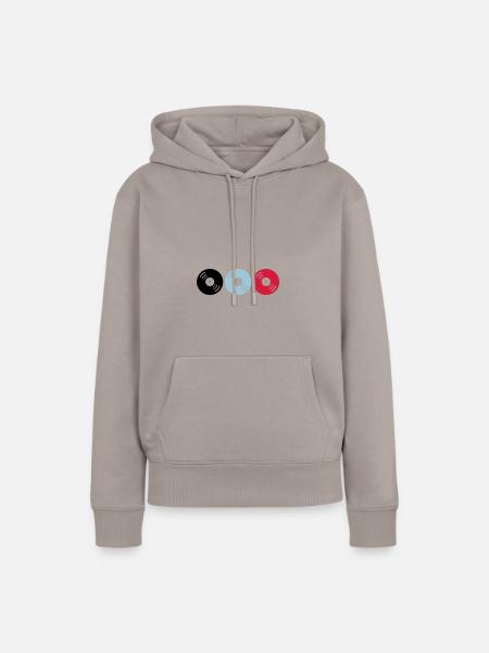 schallplatten 02 - Frauen Premium Bio Hoodie - Taupe