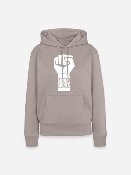 ANIMAL RIGHTS - Frauen Premium Bio Hoodie - Taupe