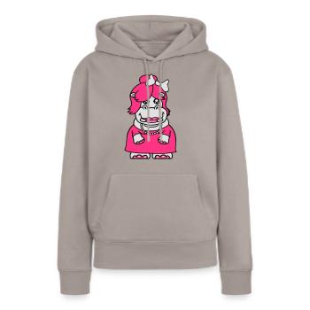 huebsch kleid girl frau weiblich maedche - Frauen Premium Bio Hoodie - Taupe - Vorne - Julia (174cm)