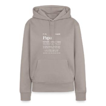 Papa Substantiv ein ganz besonderes Wort für Liebe - Frauen Premium Bio Hoodie - Taupe - Vorne - Julia (174cm)
