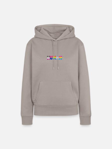 HUMAN LGBT Flag Gay Pride Month Transgender Rainbo - Frauen Premium Bio Hoodie - Taupe