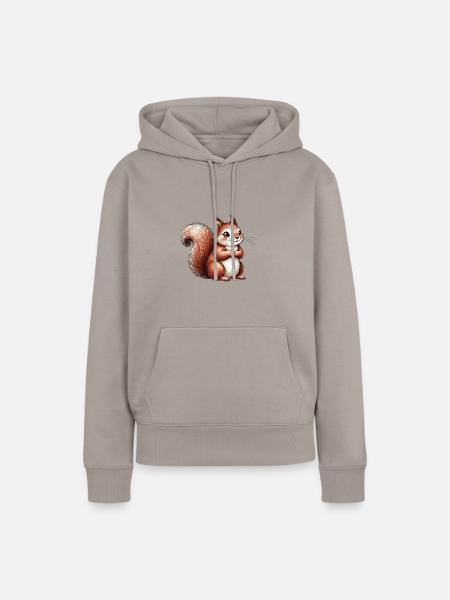 Süßes Eichhörnchen - Frauen Premium Bio Hoodie - Taupe