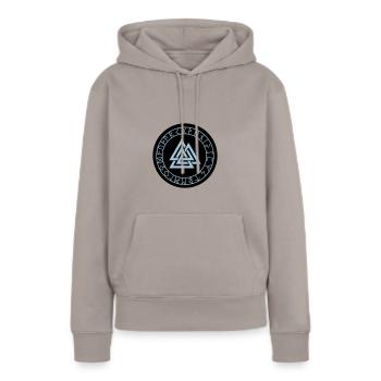 boussole viking wotan 02 - Sweat à capuche Premium bio Femme - taupe - Devant - Julia (174cm)