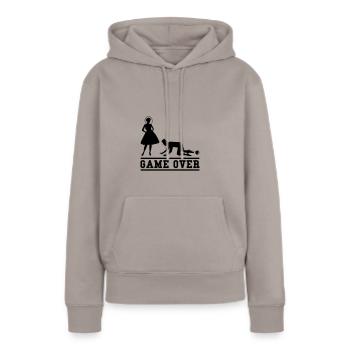 ehepaar game over - Frauen Premium Bio Hoodie - Taupe - Vorne - Julia (174cm)