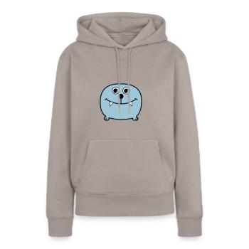 monstre - Sweat à capuche Premium bio Femme - taupe - Devant - Julia (174cm)