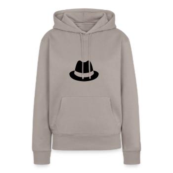 hut - Frauen Premium Bio Hoodie - Taupe - Vorne - Julia (174cm)